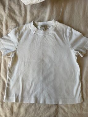 COS White Cotton Crewneck T-Shirt